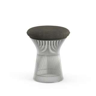 Knoll International - Platner Hocker - Circa dunkelgrau - polierter Nickel - indoor