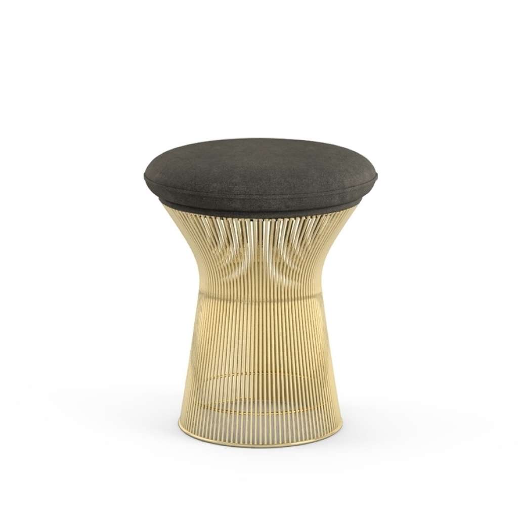 Knoll International - Platner Hocker - Circa dunkelgrau - 18 Karat Goldbeschichtung - indoor