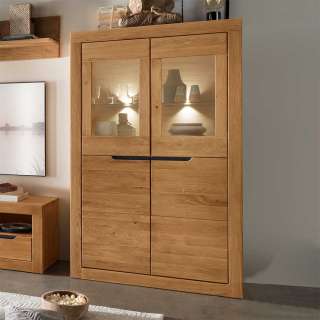 Wohnwand Highboard mit Glastüren 95 cm breit