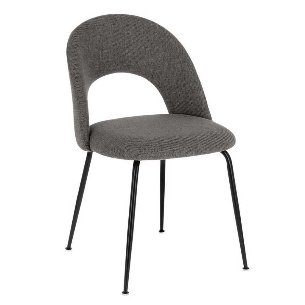 Moderne Esstisch Stühle in Dunkelgrau Metallgestell (2er Set)