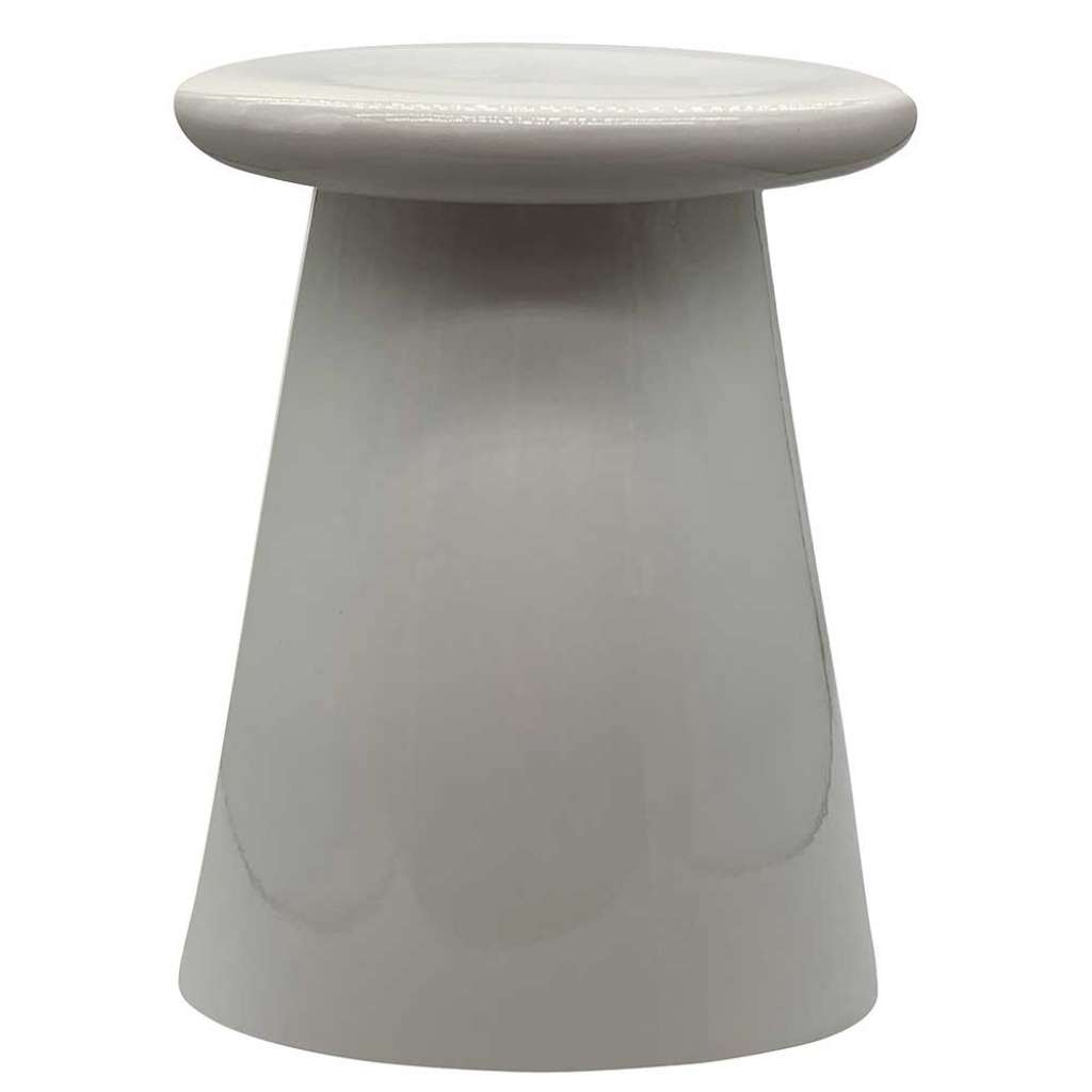 Beistelltisch in Taupe glasierte Keramik