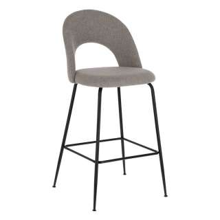 Hocker für Küchentresen in Hellgrau Schwarz (2er Set)