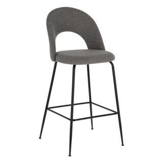 Barstuhl mit Rückenlehne in Dunkelgrau 63 cm Sitzhöhe (2er Set)