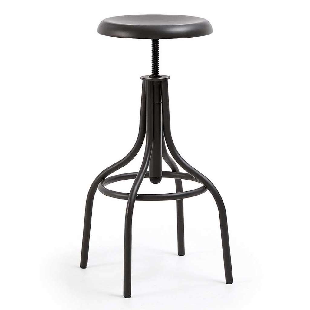 Metall Arbeitshocker in Schwarz Industry und Loft Stil