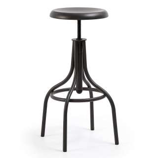 Metall Arbeitshocker in Schwarz Industry und Loft Stil