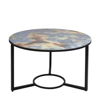 Salontisch Glasplatte in modernem Design Bügelgestell
