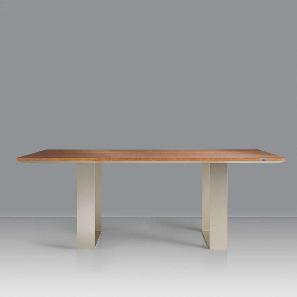 Küchentisch in Esche dunkel Nickelfarben