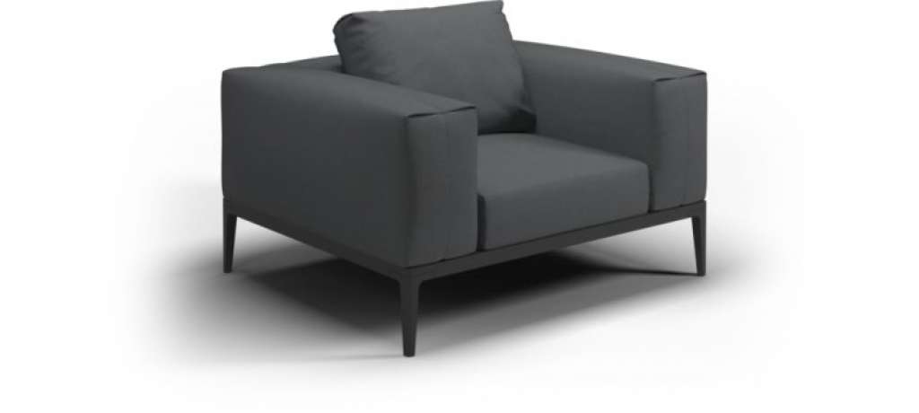 Gloster - Grid Lounge Sessel - meteor - anthrazit - outdoor