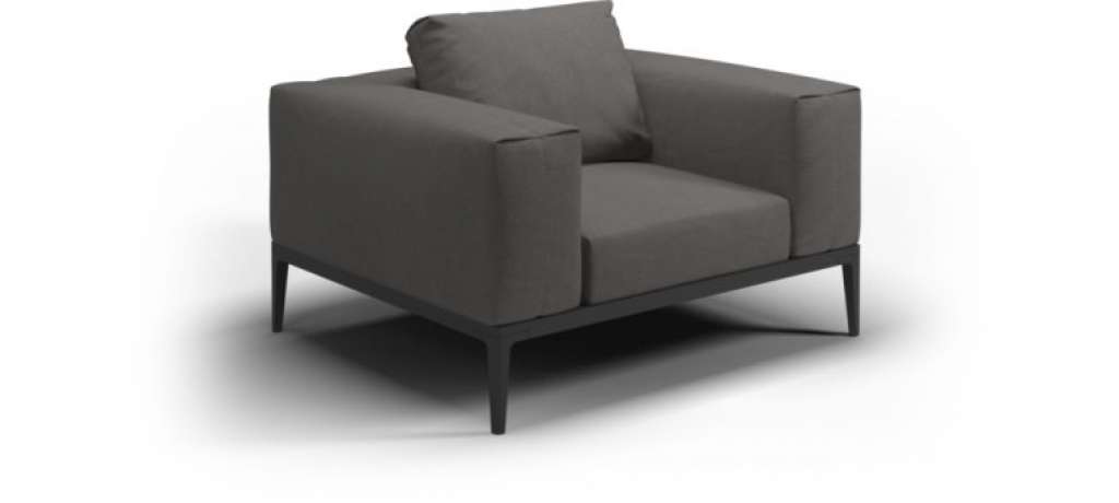 Gloster - Grid Lounge Sessel - meteor - granit - outdoor
