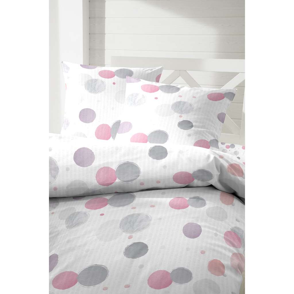 home24 Soft Seersucker-Bettwäsche Bubbles