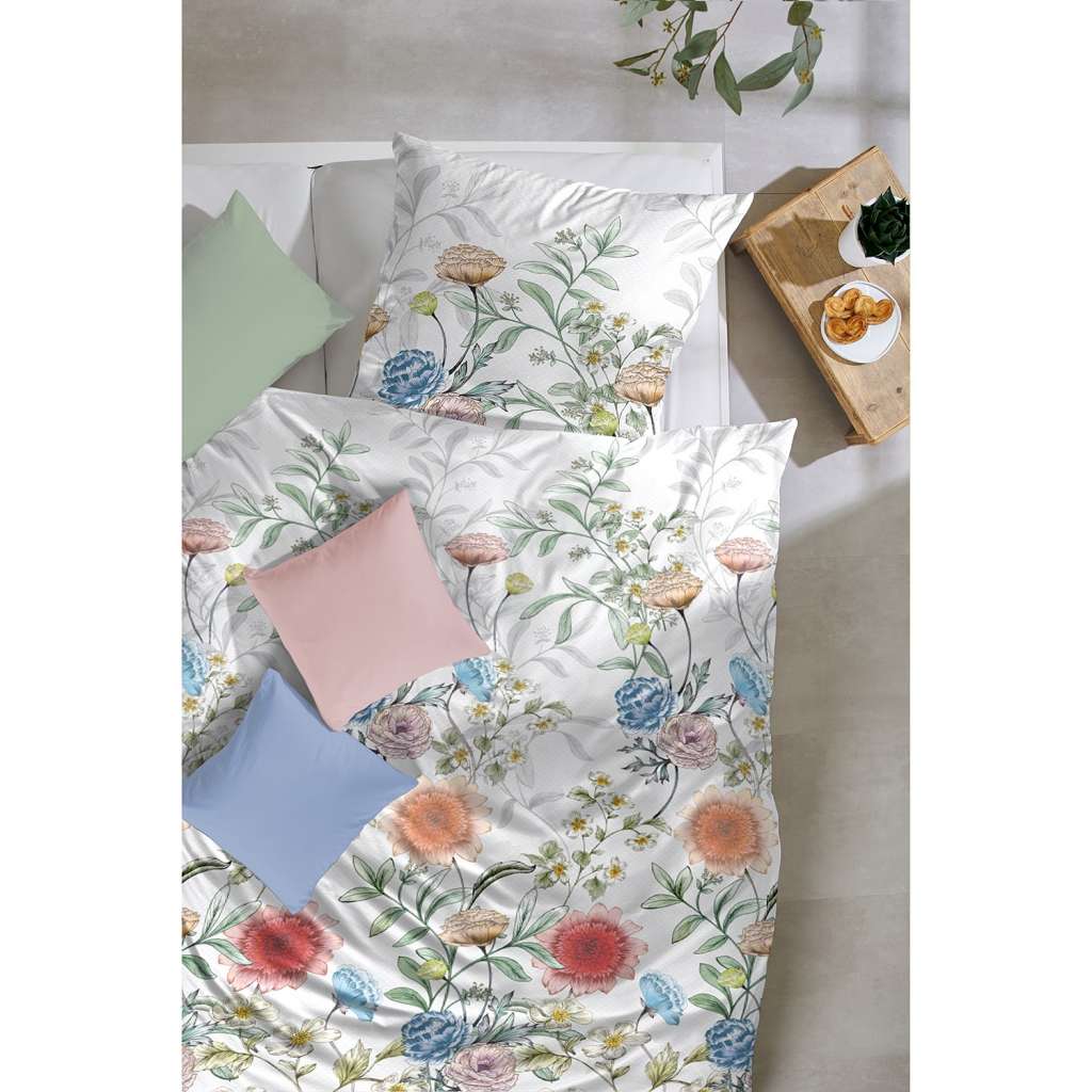 home24 Mako Satin-Bettwäsche Gartenparty