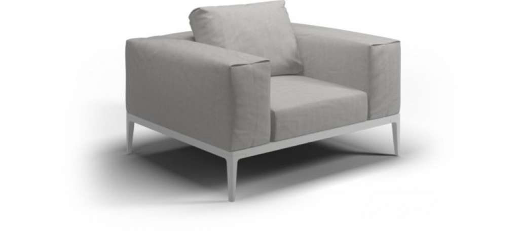 Gloster - Grid Lounge Sessel - weiss - seagull - outdoor