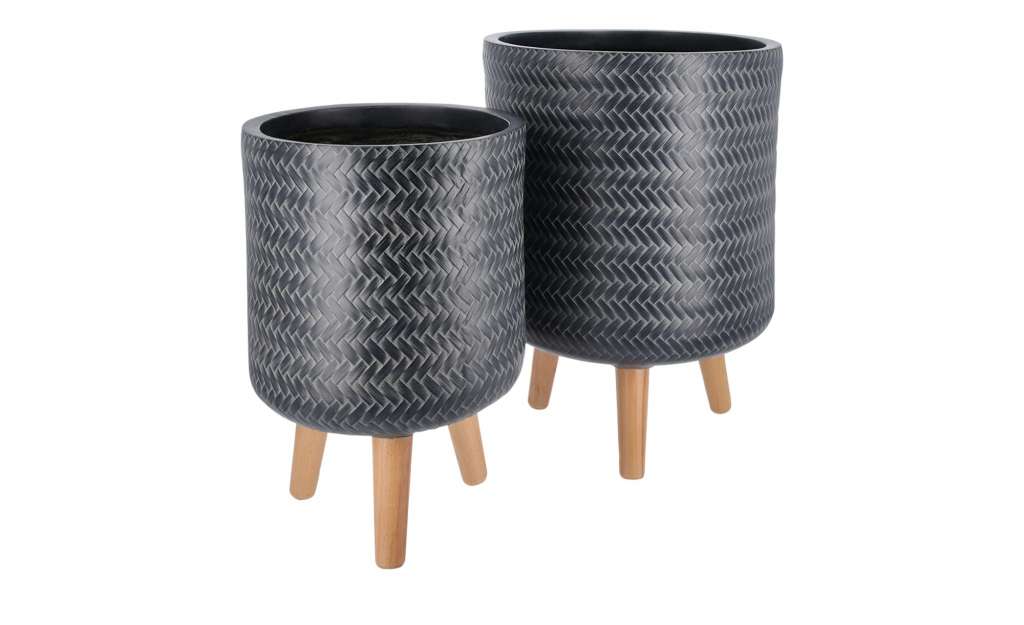 Übertopf, 2er-Set ¦ grau Ø: 30 Dekoration > Dekoartikel - Höffner
