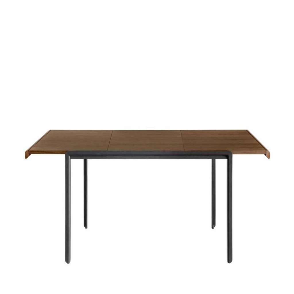 Ausziehtisch im Retrostil Nussbaumfarben & Schwarz