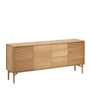 Sideboard Eichefarben im Skandi Design 3 Türen 3 Schubladen