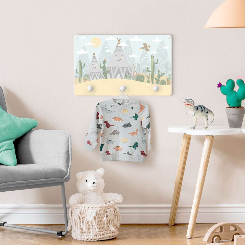 home24 Kindergarderobe Indianerzelt mit Kakteen