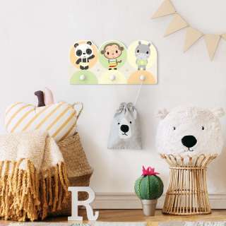 home24 Kindergarderobe Panda Affe Nilpferd