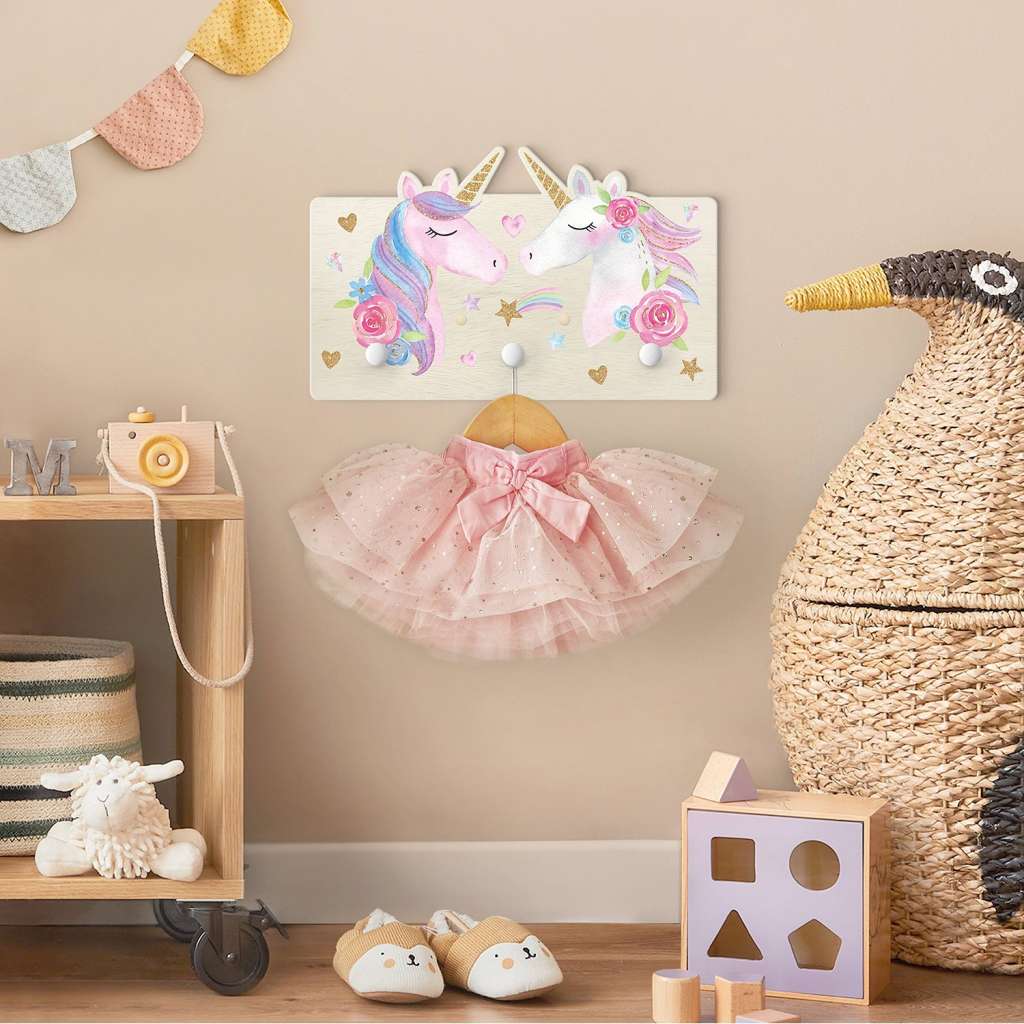 home24 Kindergarderobe Einhorn Gold Glitzer
