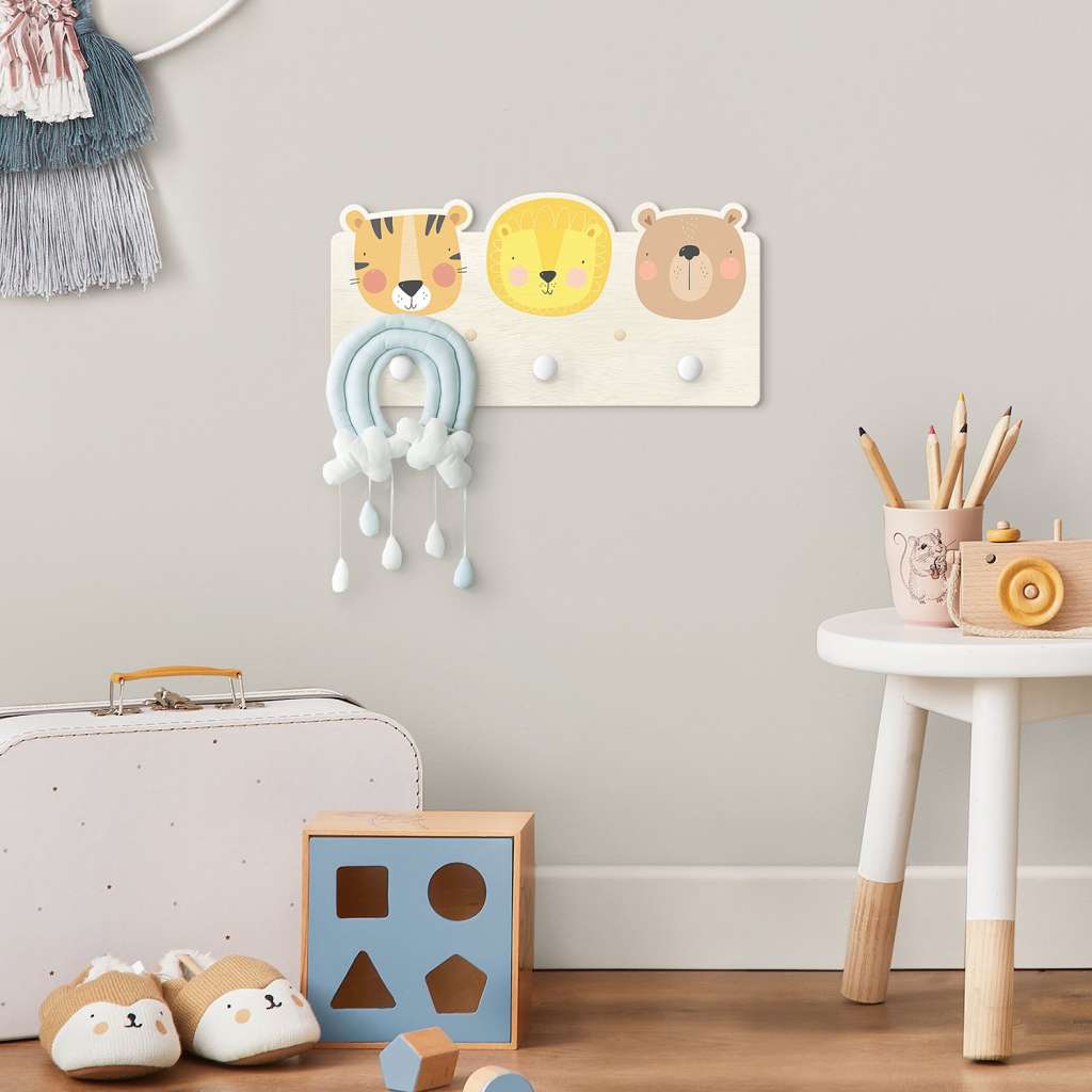 home24 Kindergarderobe Zoo - Tiger Löwe Bär
