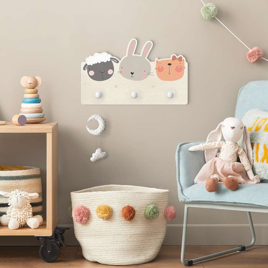 home24 Kindergarderobe Süßer Zoo - Schaf Hase