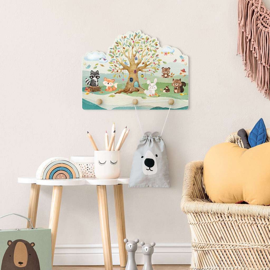 home24 Kindergarderobe Waldtiere mit Baum