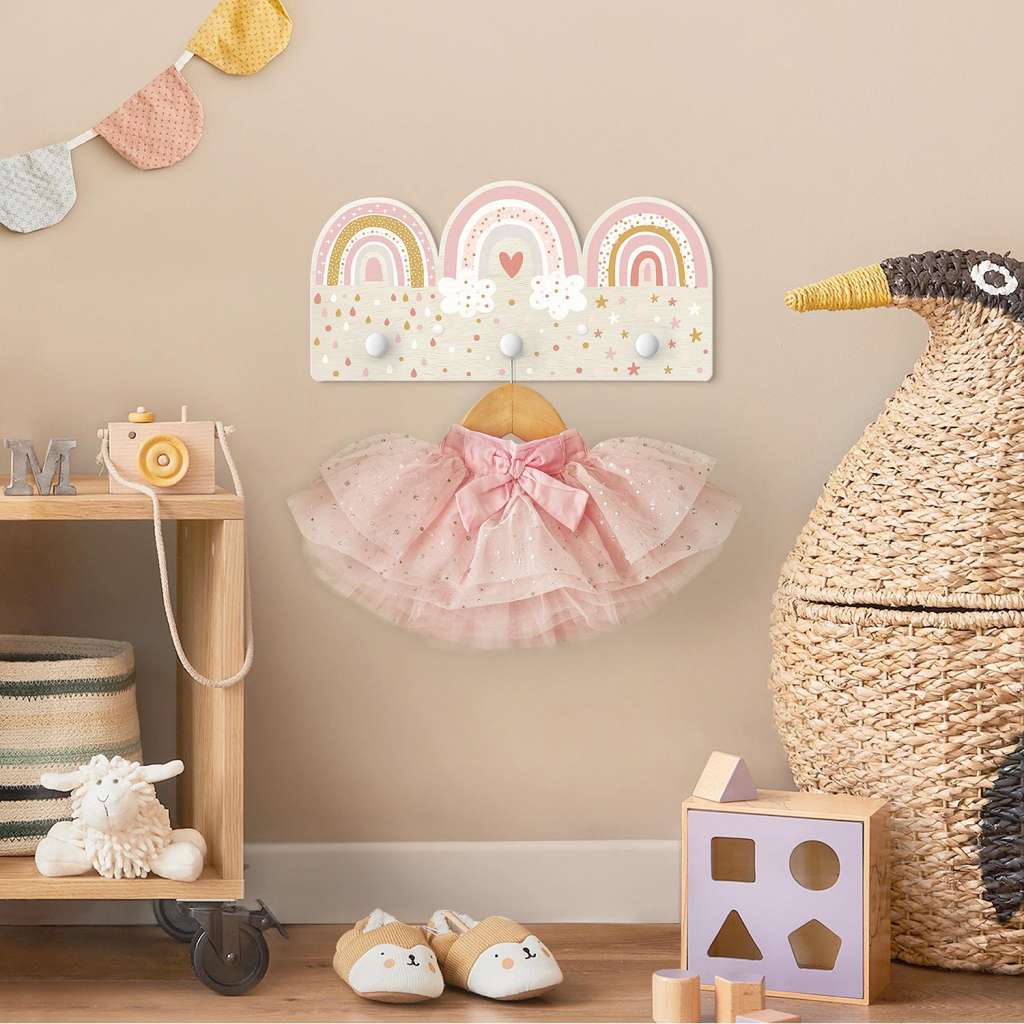 home24 Kindergarderobe Regenbögen Rosa Mix