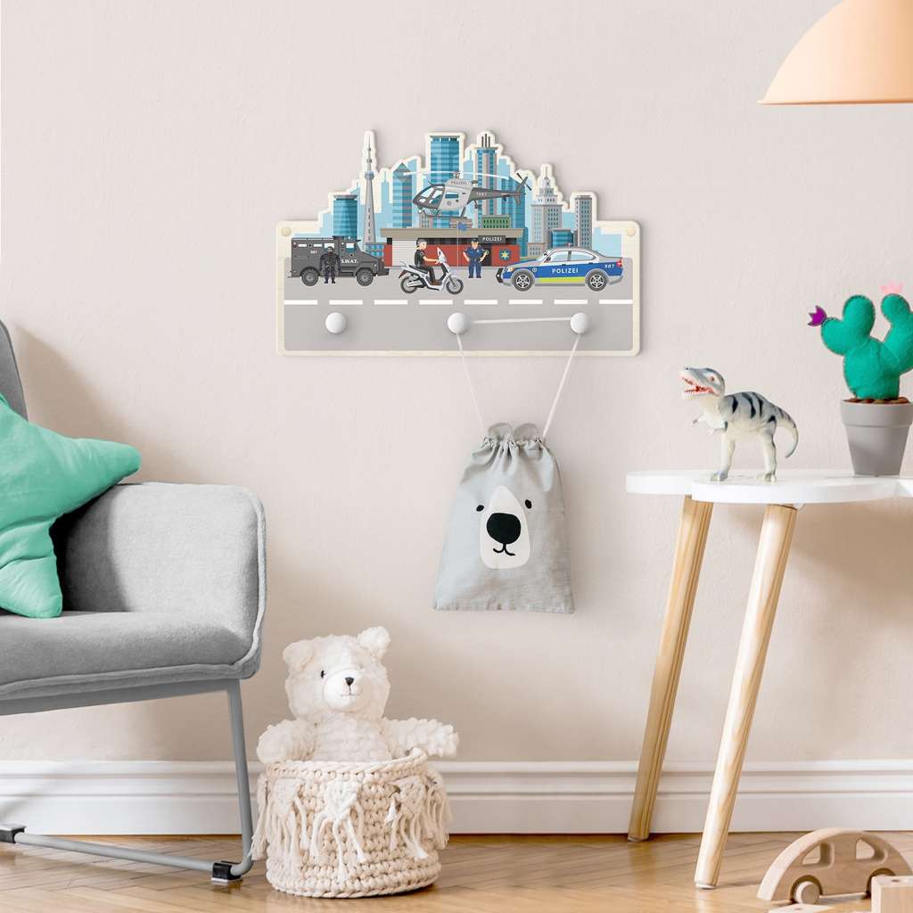 home24 Kindergarderobe Polizei und Polizeiautos