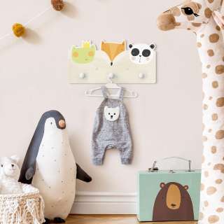 home24 Kindergarderobe Zoo - Frosch Fuchs Panda