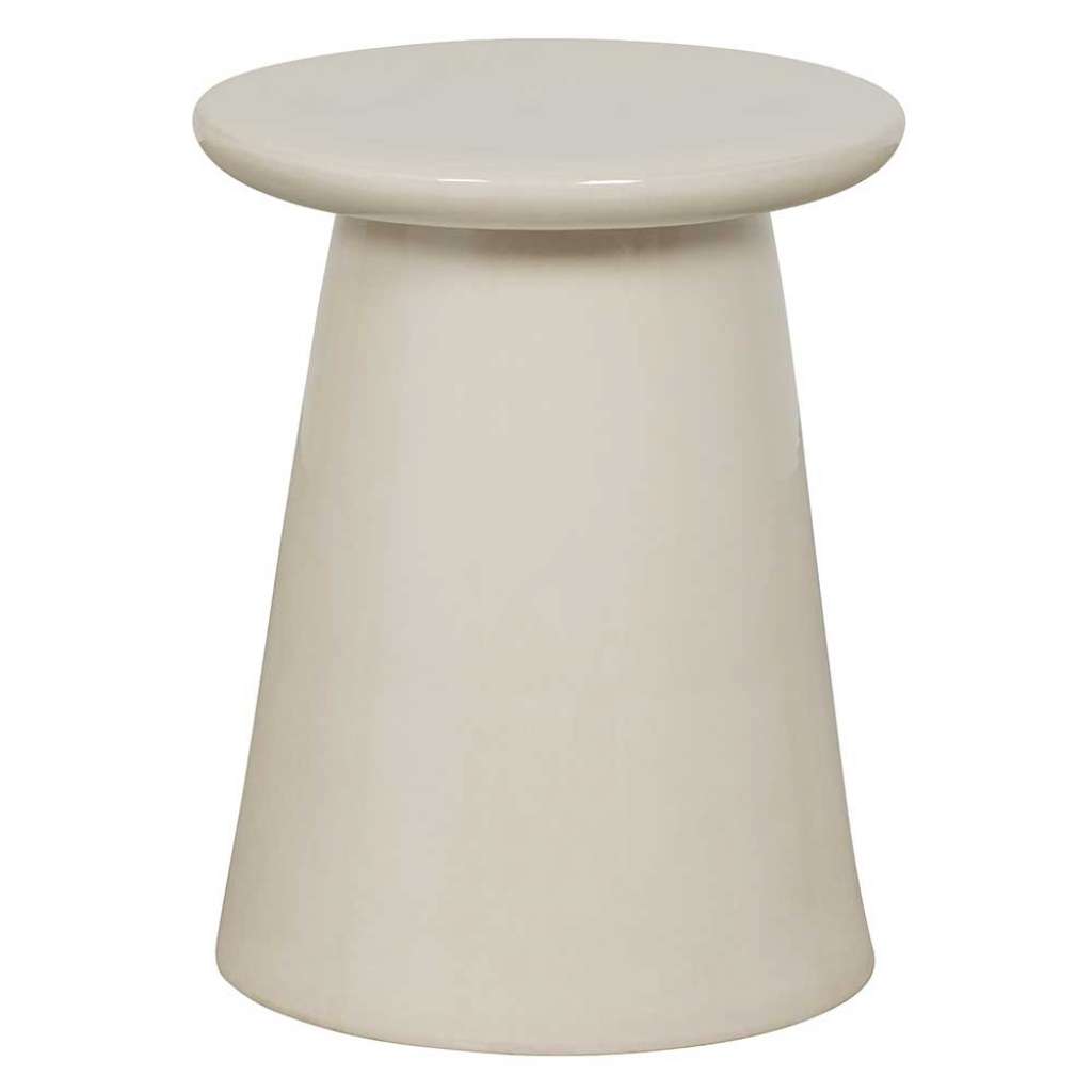 Beistelltisch in Taupe glasierte Keramik