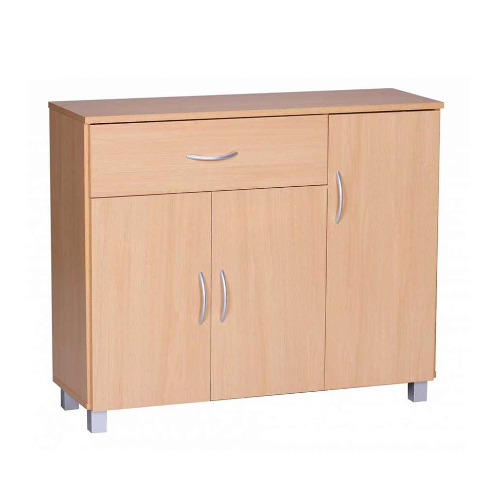 Holzoptik Sideboard in Buchefarben 3 Türen 1 Schublade