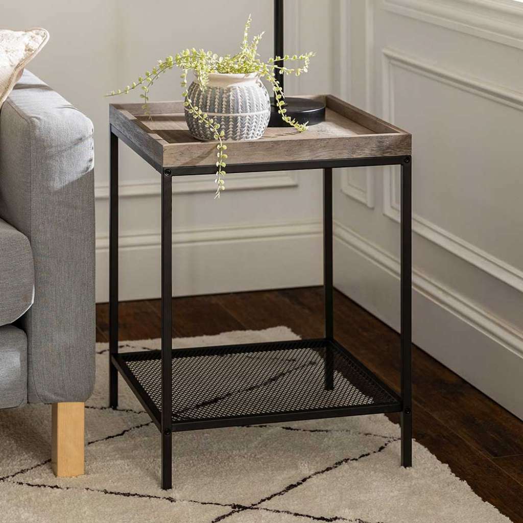 Beistelltisch mit Ablage im Industry und Loft Stil 46 cm breit