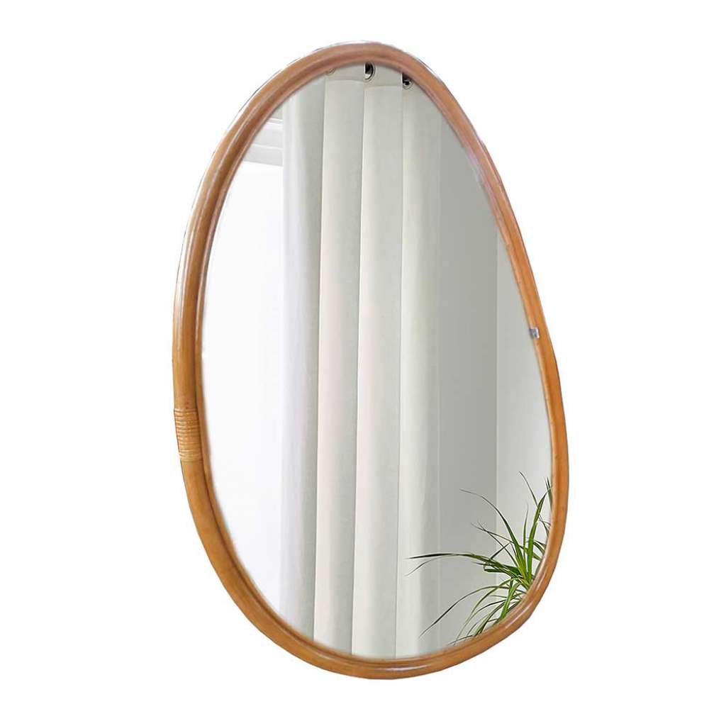 Spiegel Schlafzimmer im Landhausstil Rattan Rahmen