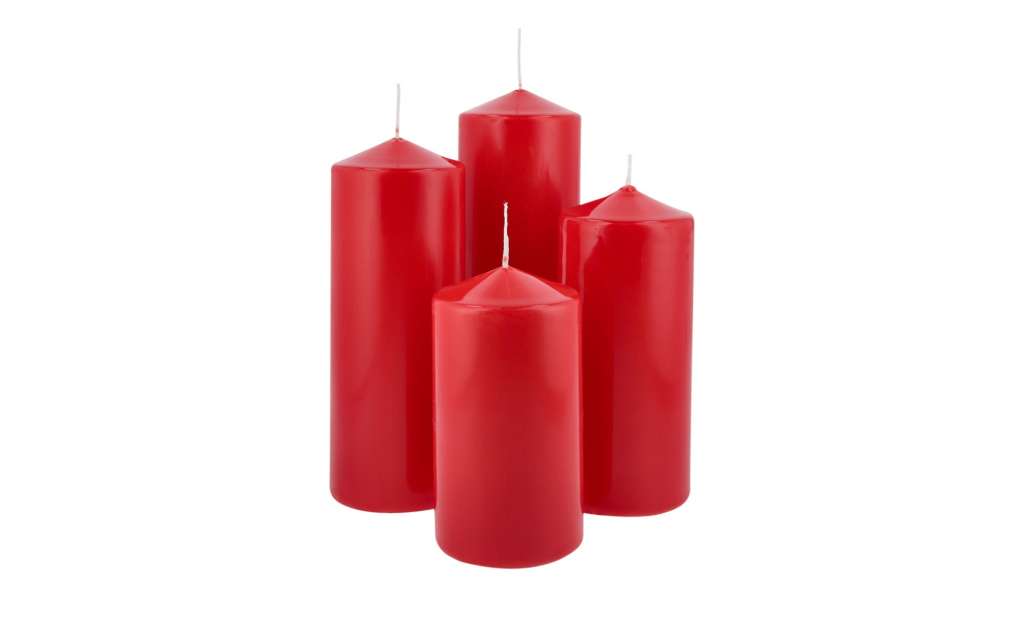 Stumpenkerze, 4er-Set ¦ rot ¦ Wachs Ø: 6 Dekoration > Kerzen & Lichter - Höffner