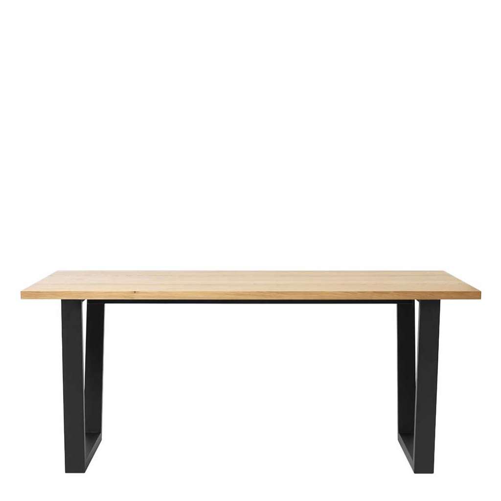 Bügelgestell Tisch in Eichefarben Schwarz