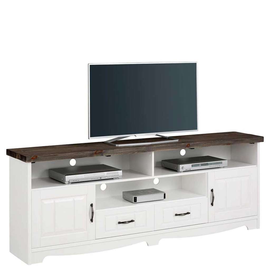 Fernsehmöbel im Landhaus Stil Weiß und Grau