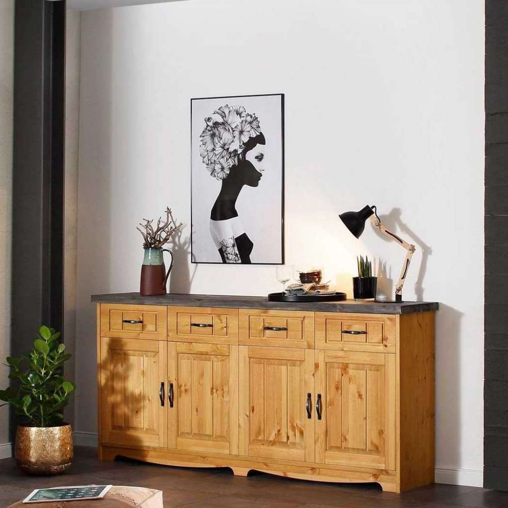 Country Stil Sideboard aus Kiefer Massivholz vier Schubladen