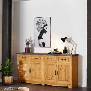 Country Stil Sideboard aus Kiefer Massivholz vier Schubladen