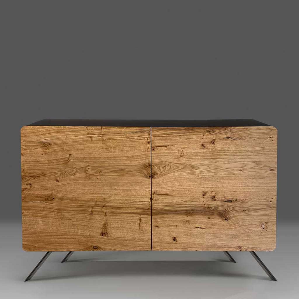 Design Sideboard in Eichefarben Schwarz