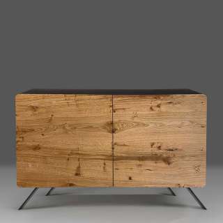Design Sideboard in Eichefarben Schwarz
