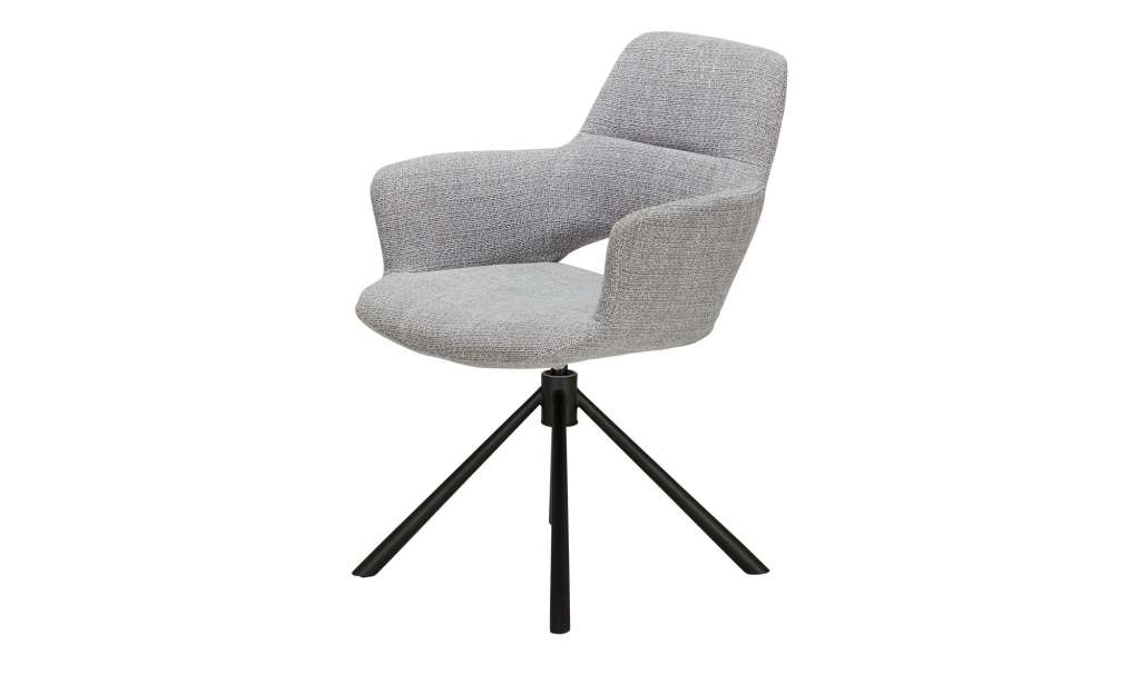 uno Polsterstuhl drehbar  Debby ¦ grau Stühle > Esszimmerstühle > Esszimmerstühle mit Armlehnen - Höffner