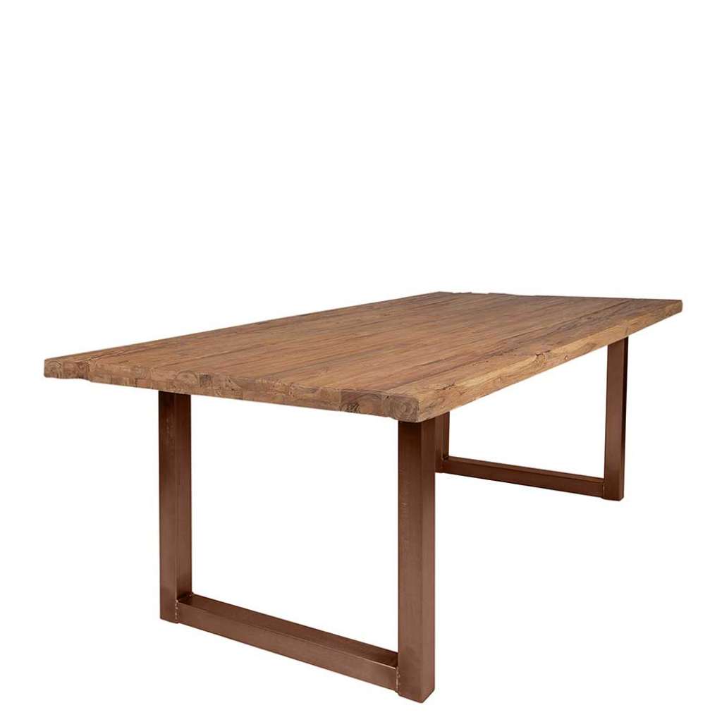 Altholztisch aus Teak Massivholz Eisen