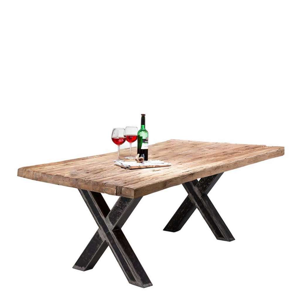 Tisch Massivholz Teak im Industry und Loft Stil 160 cm breit