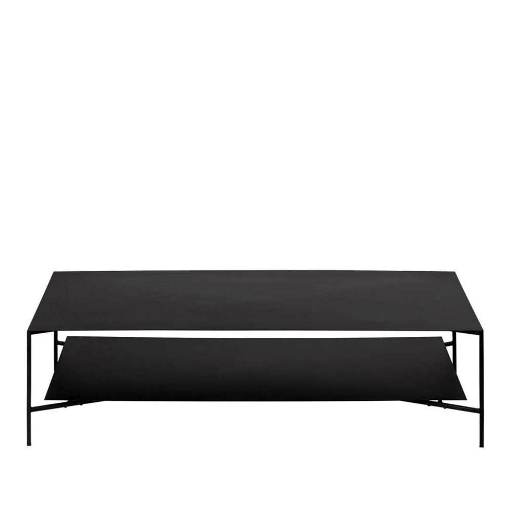 Schwarzer Designercouchtisch aus Metall 36 cm hoch