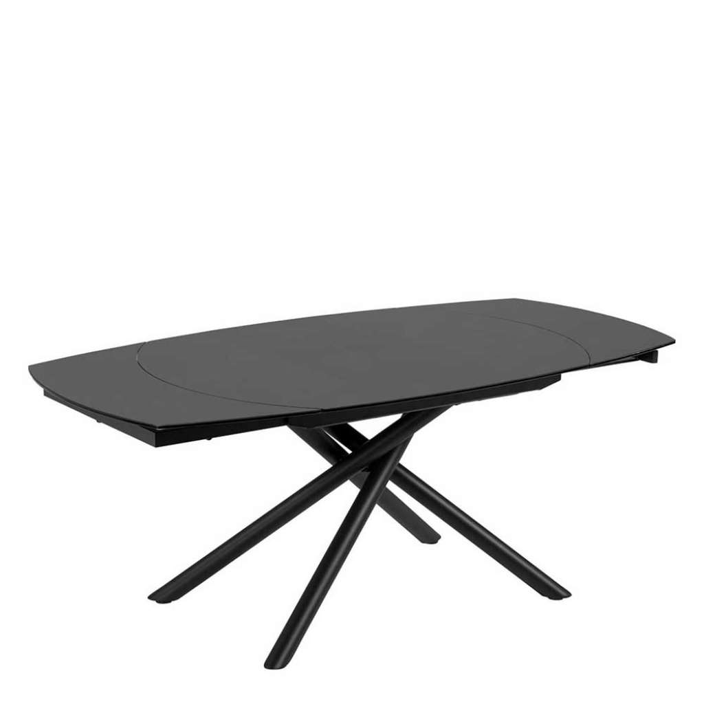 Glasausziehtisch mit Mikado Fußgestell zwei Einlegeplatten