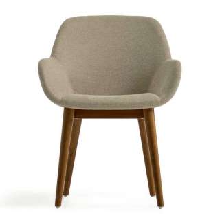 Esszimmerarmlehnstuhl in Beige Esche dunkel (4er Set)