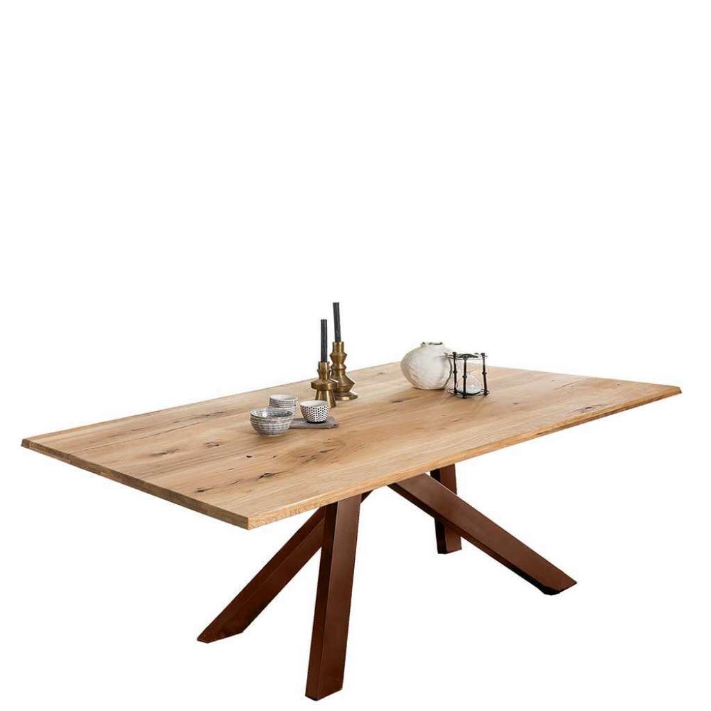 Esszimmer Tisch aus Wildeiche Massivholz geölt Vierfußgestell