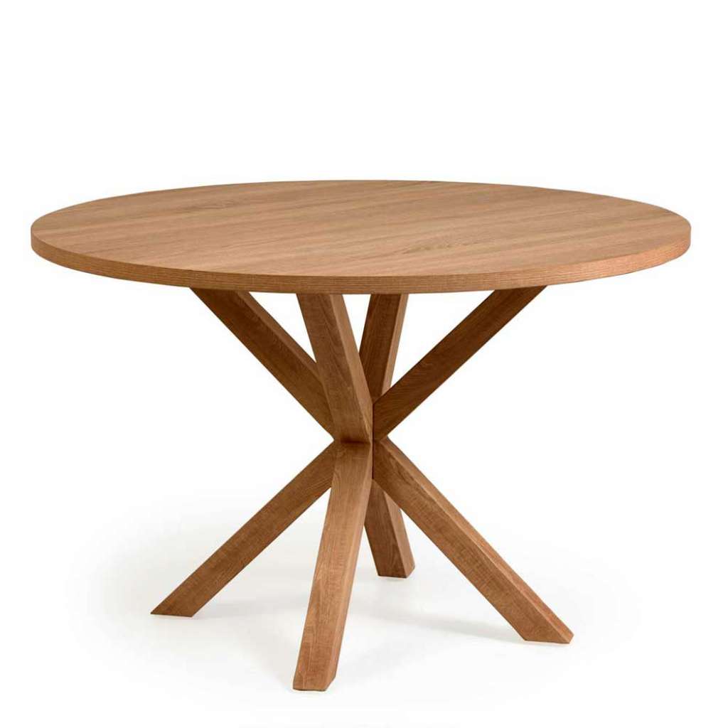 Runder Esstisch in Holzoptik Metallgestell