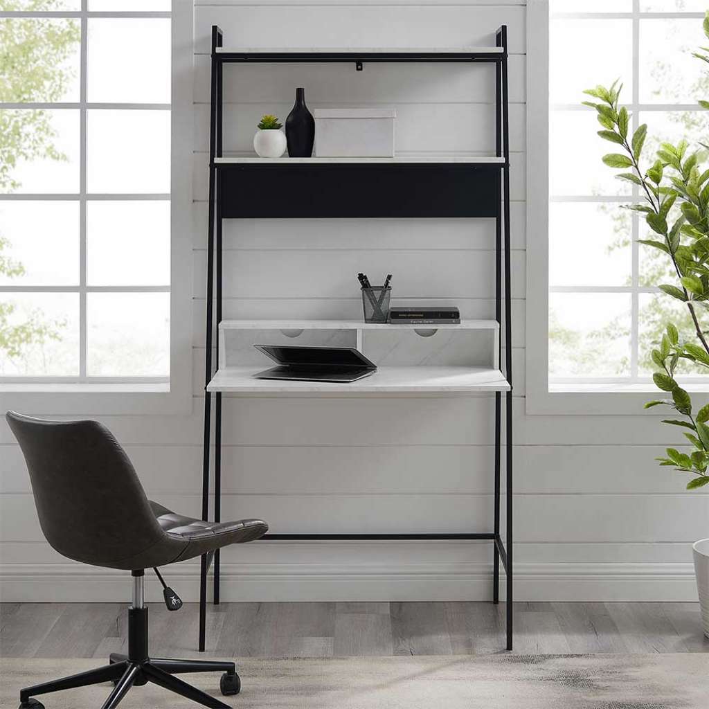 Wand Minioffice mit Kabeldurchlass Bildschirmaufsatz