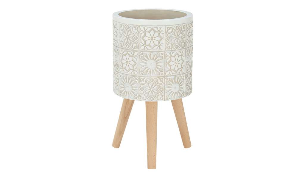Übertopf auf Holzbeinen ¦ creme ¦ Magnesia, Holz Ø: 30 Dekoration > Dekoartikel - Höffner