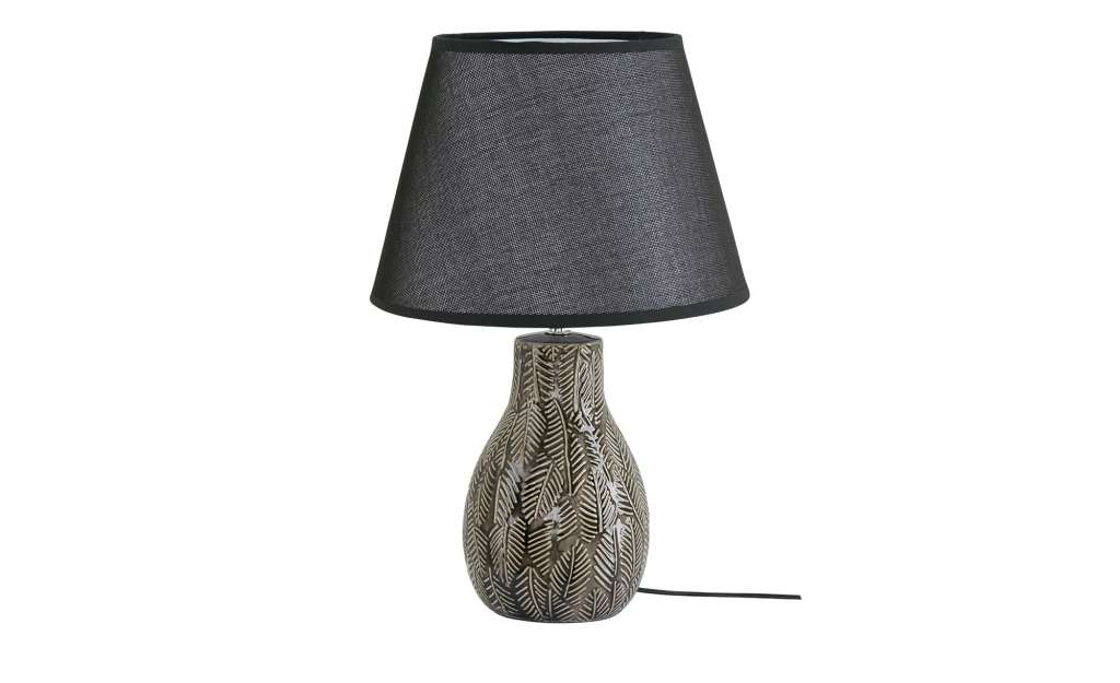 HOME STORY Keramik-Tischleuchte, 1-flammig, schwarz Ø: 27.5 Lampen & Leuchten > Innenleuchten > Tischlampen - Höffner